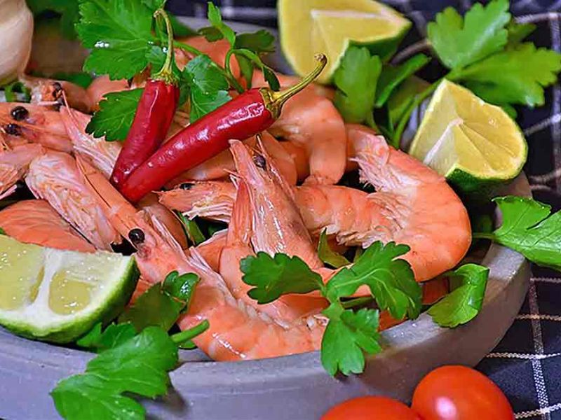 Scampi messicani con peperoni